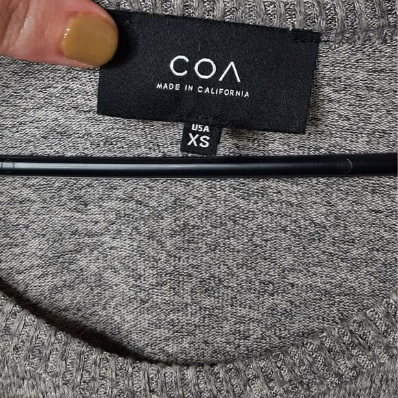 Anthropologie COA Brushed Fleece Asymmetrical Tunic in Gray Confetti sz XS - Picture 6 of 9